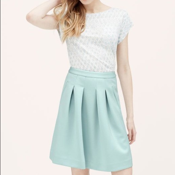 LOFT Dresses & Skirts - LOFT Mint Blue Pleated Skirt Size 6